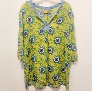 Rock Flower Paper Green/Blue Shirt 